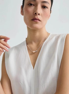 经典彩色珍珠锁骨豆豆链高级感简约百搭夏季小众项链
