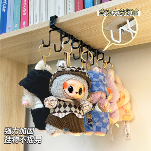 拉布布展示架娃娃收纳挂钩双排陈列搪胶公仔玩偶labubu挂件置物架