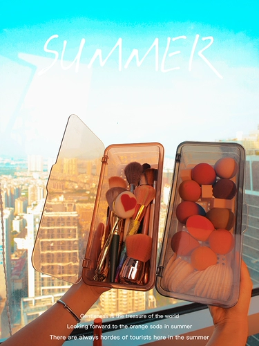 Кисть, коробка для хранения, настольный косметический пластиковый прямоугольный туалетный столик