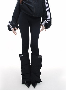 SS2L秋冬机能风魔术贴可调节防风御寒羽绒加厚保暖腿套袜套靴套女