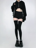 美式 甜心JK黑白纯色显瘦硅胶防滑过膝大腿小腿袜子长筒丝袜女ins