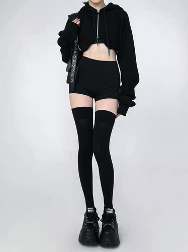 春夏美式甜心天鹅绒显瘦女长筒袜