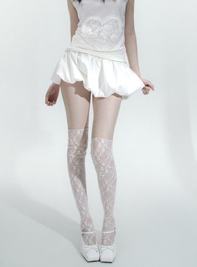 SS2L春夏蕾丝网纱甜酷少女芭蕾风显瘦长筒过膝大腿袜子女ins潮