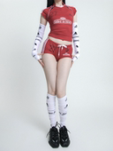 SS2L经典 复古blockcore足球运动风辣妹小腿袜长筒袜子手套套装 女