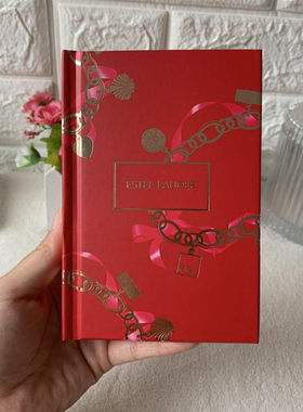 雅诗兰黛红色礼盒装随身携带迷你笔记本便携式记事本备忘录日记本
