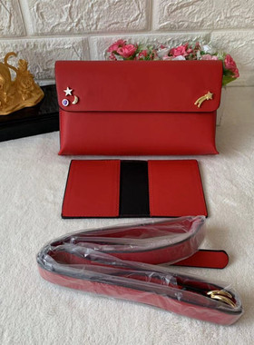 包邮雅诗兰黛红色铆钉腰包星月化妆包简约手拿包晚宴零钱包收纳包