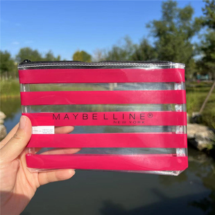 包邮美宝莲透明防水化妆包扁平手拿包便携收纳整理包零钱包彩妆包