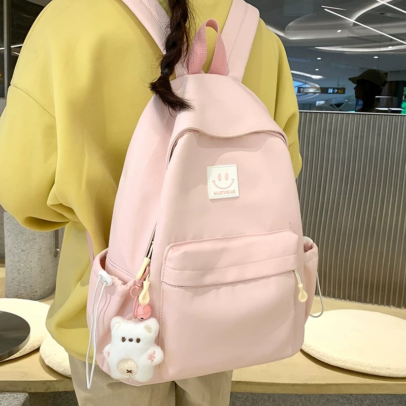 日系软妹高颜值双肩包女小众设计简约初中生女书包旅游休闲男背包