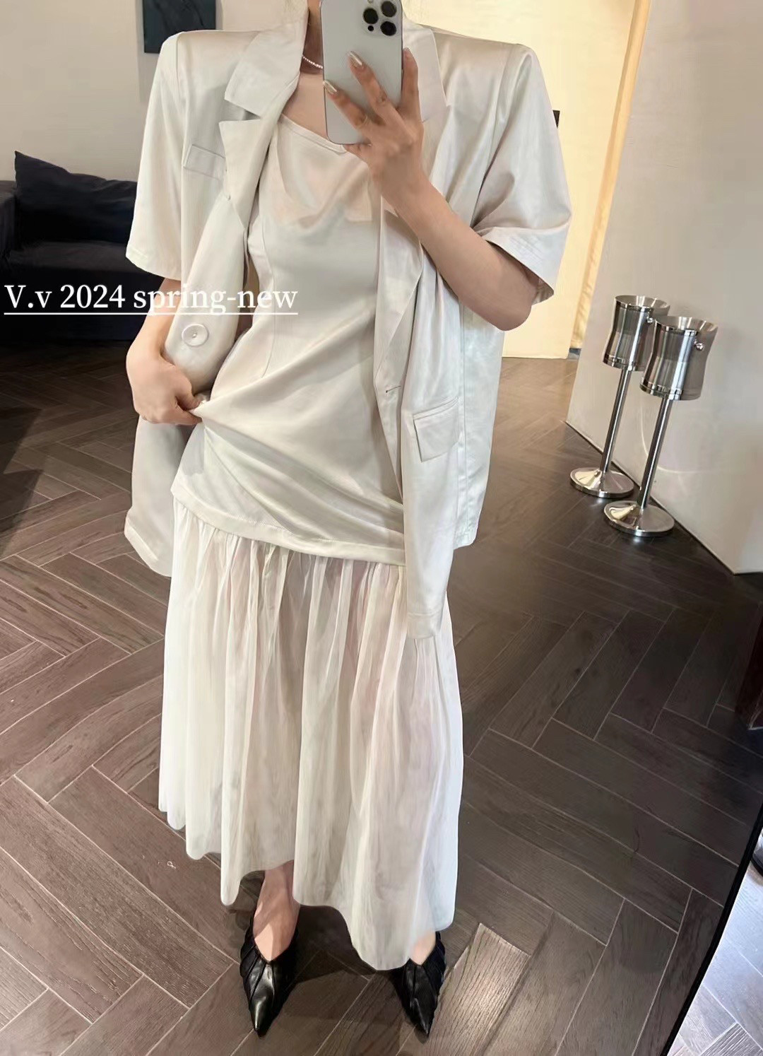 2025新款欧货薄款宽松西服外时尚套装