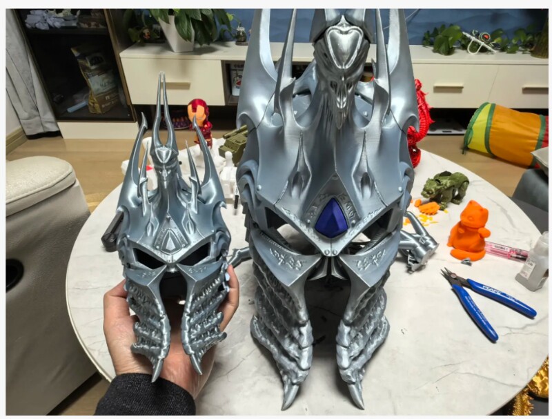 魔兽世界 巫妖王头盔 cosplay 道具 头盔 盔甲 1:1真人尺寸