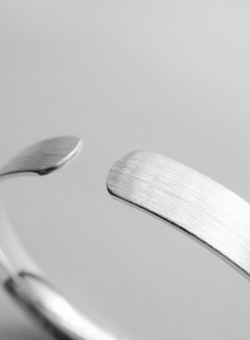 s999女款磨砂拉丝哑光极简约足银