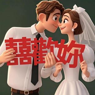 喜字无纺布喜欢你喜字繁体字结婚婚庆拍照道具材质加厚喜庆用品