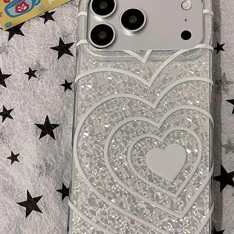 电镀亮片波纹爱心适用苹果17promax手机壳iphone17新款16pm少女15p高级16pro简约15防摔17Pro全包手机套