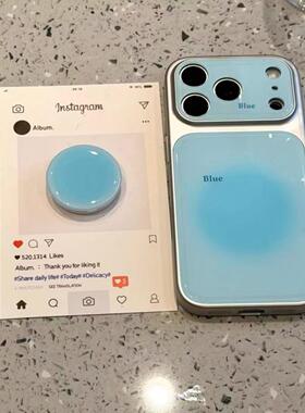 简约ins蓝色光晕英文标适用于iphone17promax苹果16pro手机壳15pr唯美小清新创意防摔保护壳