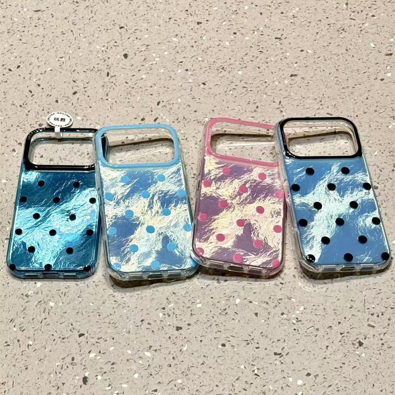 ins多彩波点适用iPhone17promax手机壳15新款17pro网红女款13创意全包防摔16pro超好看17保护套