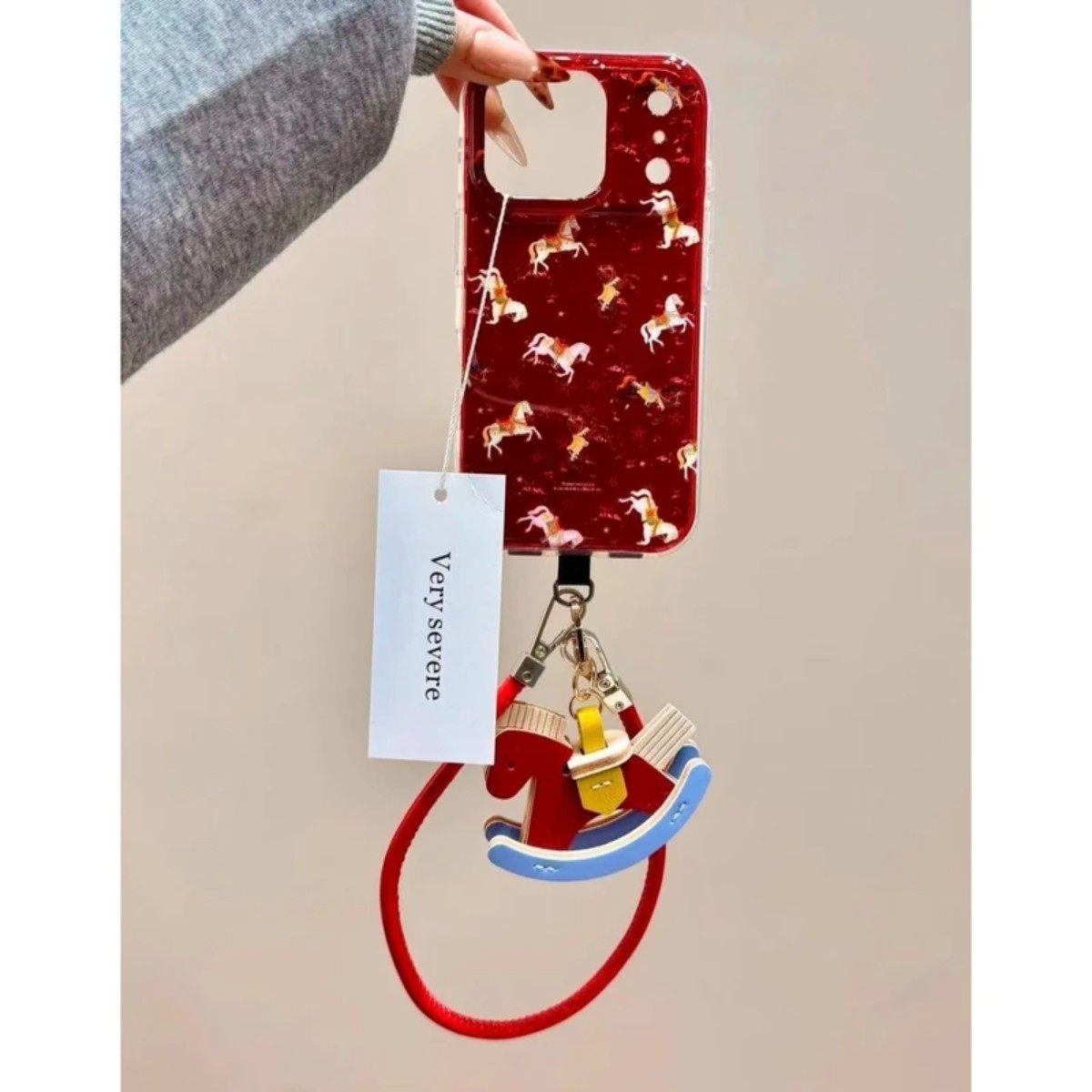 新年红色小马适用苹果17手机壳iPhone17Promax新款16高级感15保护套13硅胶14防摔全包腕带挂绳女款软壳马年薄,3C数码配件,手机保护套/壳,淘宝优惠券,粉丝福利购,淘宝优惠卷