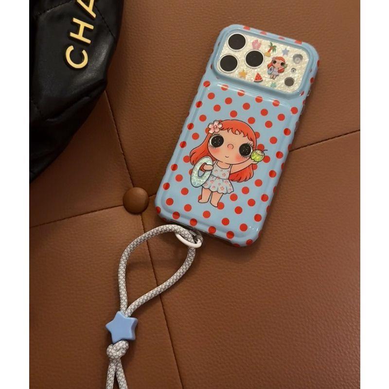 可爱波点小玉适用iPhone17promax手机壳15新款17pro网红女款13创意全包防摔16pro超好看17保椰子15promax少女