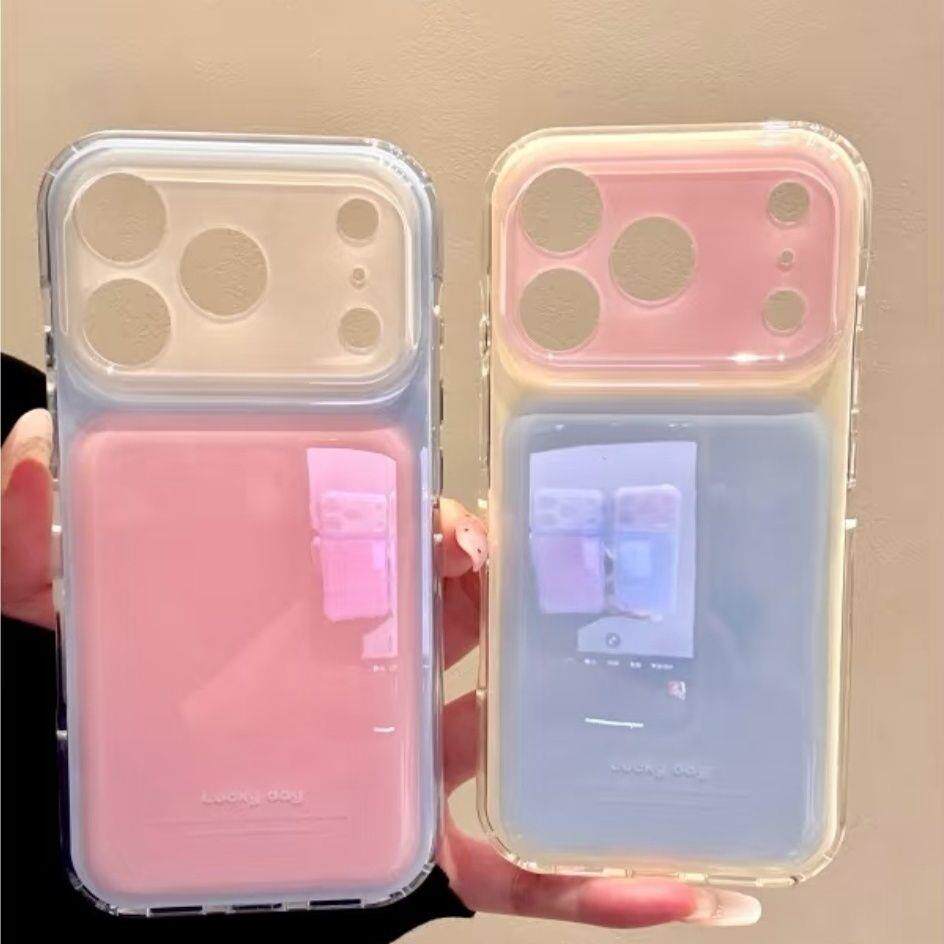 趣味简约框蓝边面包壳 粉底适用17promax苹果16手机壳全包边女iPhone17防摔保护套16promax个性iPhone15潮14
