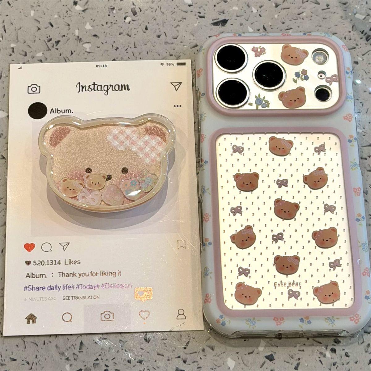 日韩ins风波点蝴蝶结棕熊适用苹果18promax手机壳iphone17pro新款16女款15promax个性iPhone14全包边保护套16