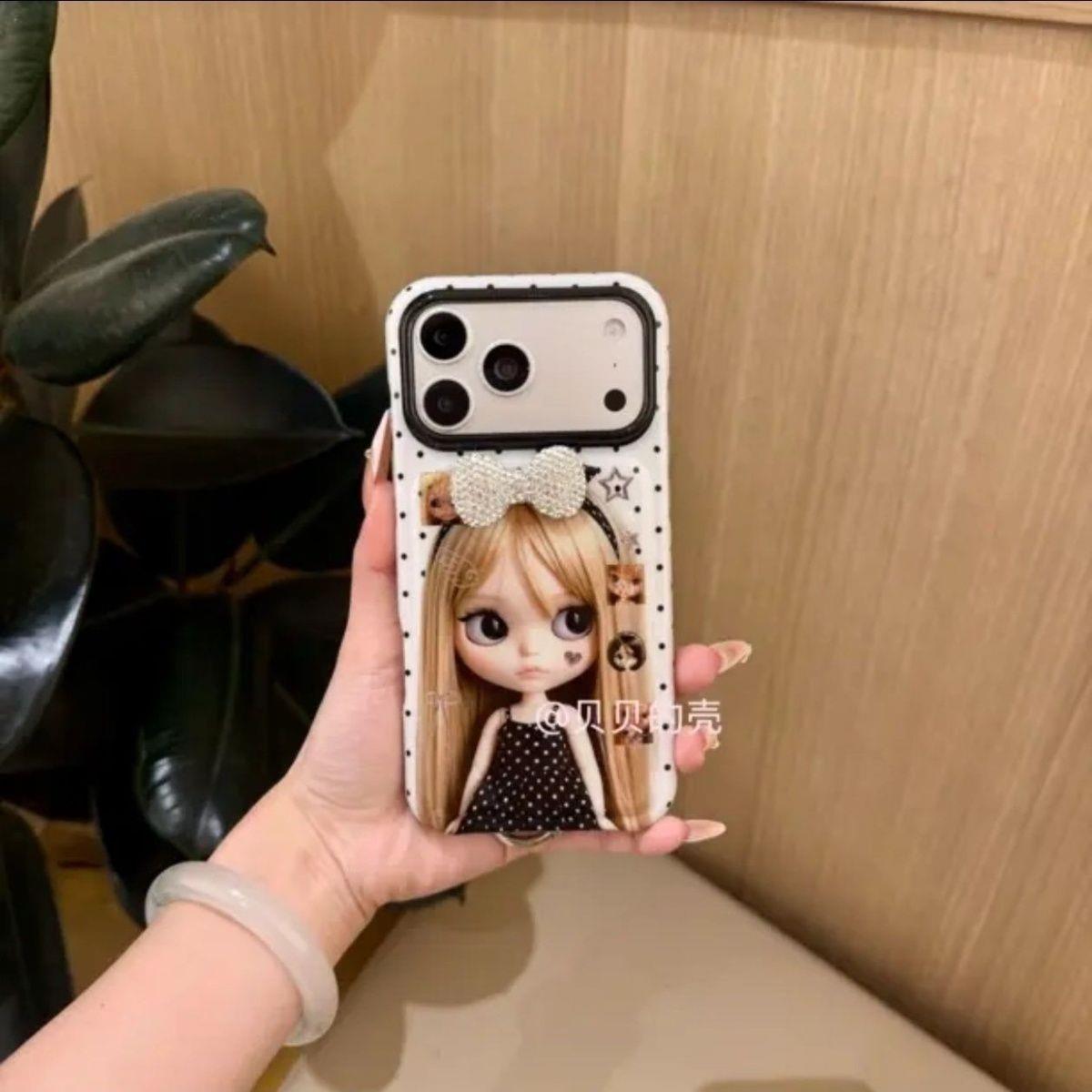 少女心萌系可爱芭比娃娃适用苹果17Pro手机壳16小众iphone16promax新款15Pro全包16Pro防摔保护套17少女波点