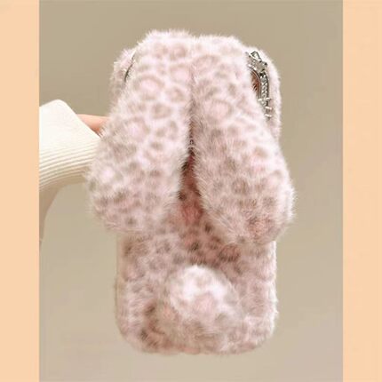 毛绒长耳朵兔子可爱女孩适用iPhone17.16promax苹果14手机壳15Pro款少女心高级13网红2025爆款plus防摔ProMax
