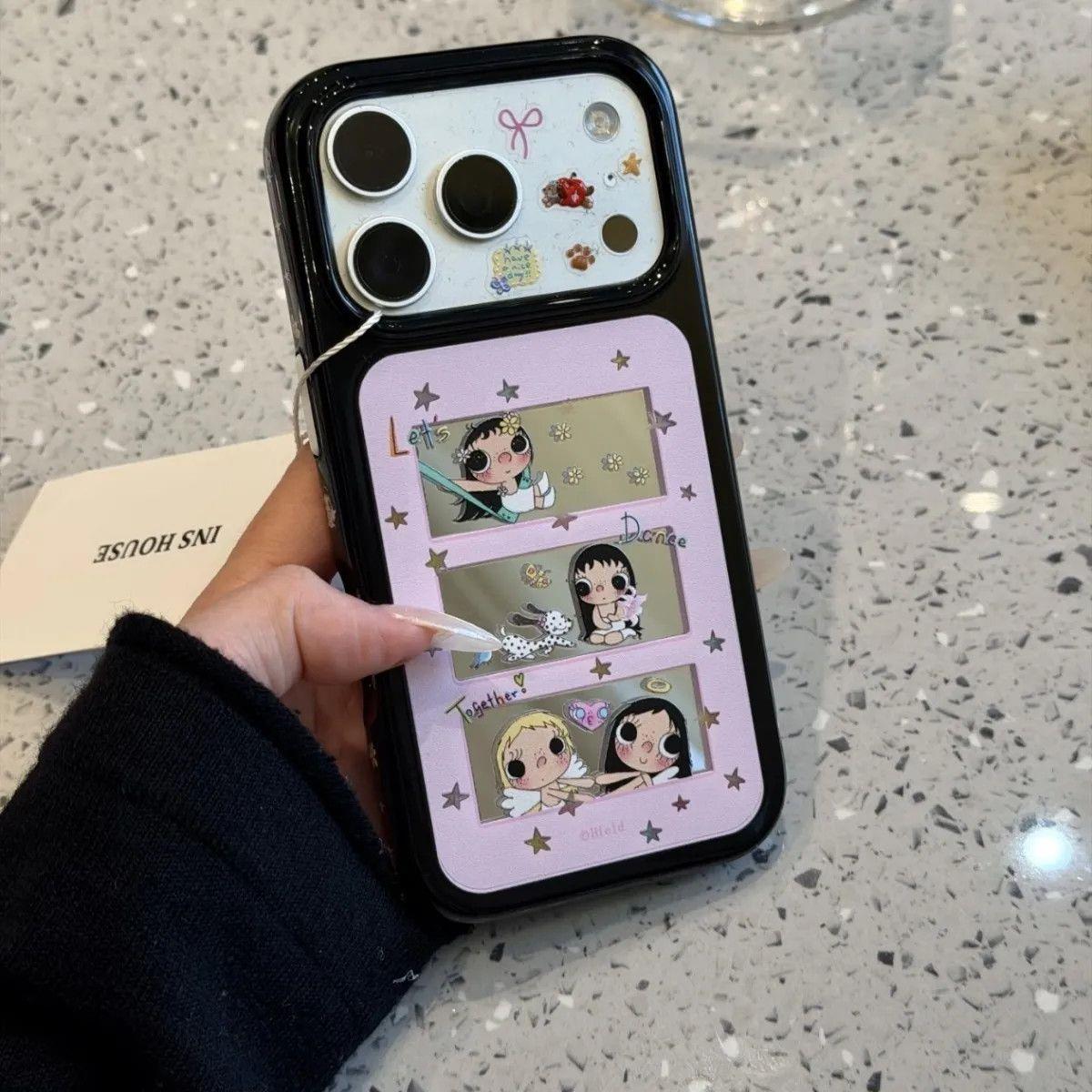 高颜值镜面荡秋千天使小玉适用于iphone17promax苹果16手机壳15pm可爱卡通童趣创意新款防摔