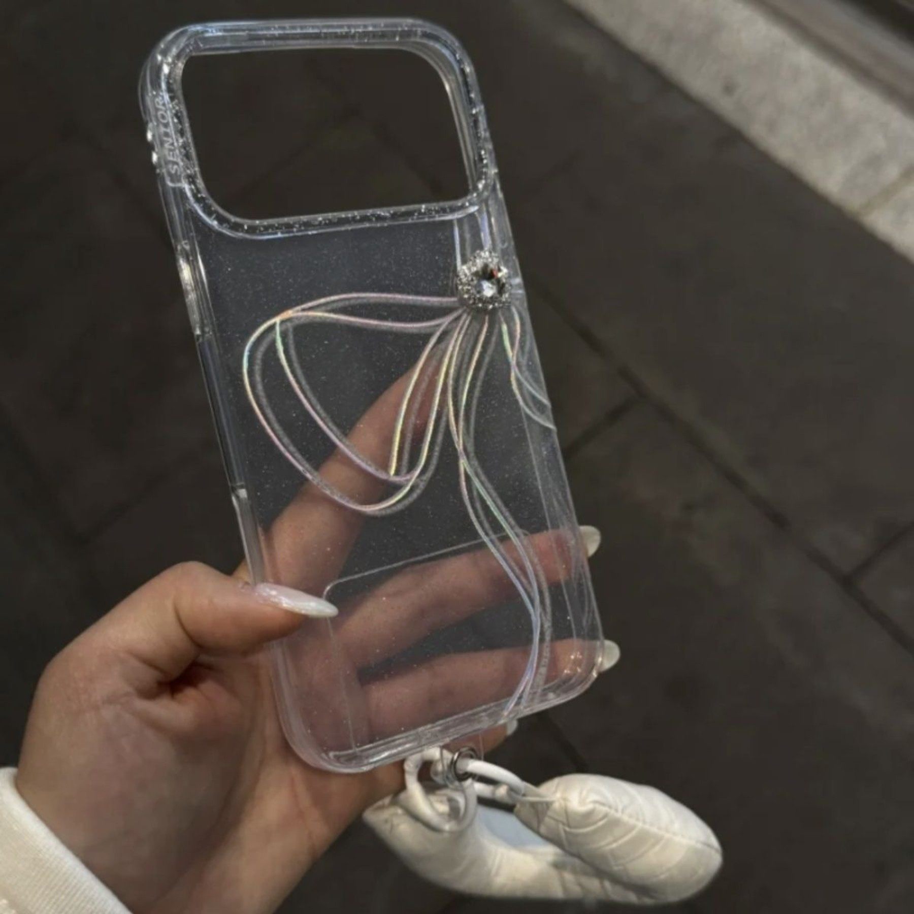 珍珠蝴蝶结适用苹果17promax/iphone17pro新款韩式ins风氛围感15/14小众创意高级感16全包型防摔卡通手机壳女