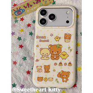 趣味卡通可爱小熊带链条适用iPhone17ProMax手机壳创业苹果16pro新款15PRO女款小众14全包13防摔保护套硅胶软