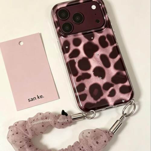 极光紫色豹纹适用苹果18promax手机壳iphone17新款17pm日韩18pro高级16pro氛围感15pm挂绳17全包保护套