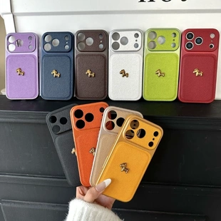 立体金马新年款适用苹果17promax手机壳苹果16pro荔枝皮纹15pm防摔小众14保护套ip13超火巨好看max高级感女款