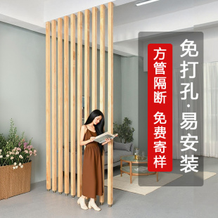木纹铝合金方通方管屏风隔断玄关立柱格栅客厅入户免打孔铁艺栅栏