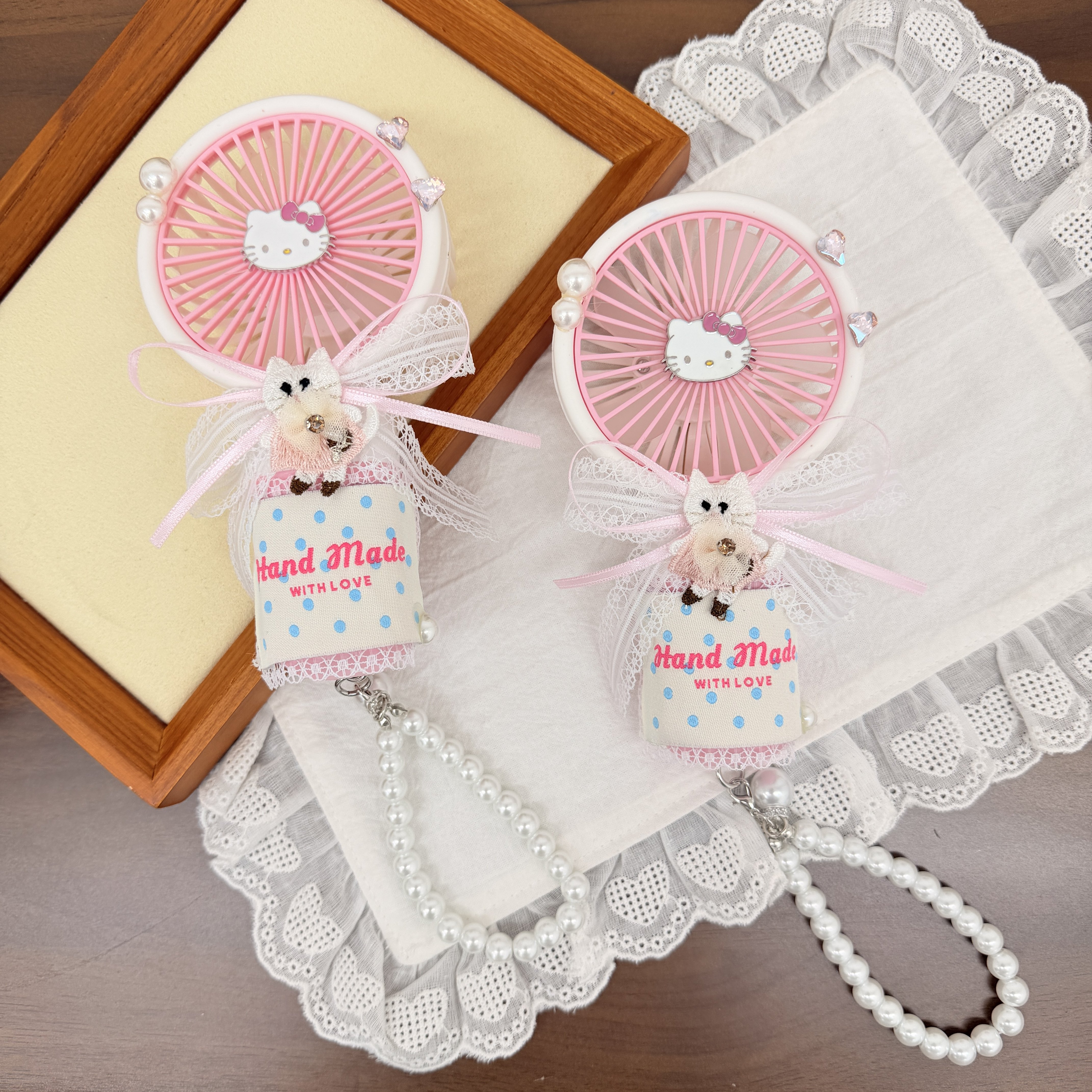 时尚卡通猫咪便携迷你小电扇可爱少女心手持风扇夏季学生少女饰品