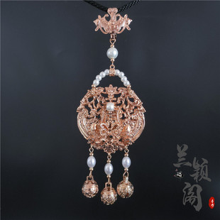 原创汉服配饰霞帔坠明制宋制婚服霞帔挂饰软璎珞项圈吊坠旗袍压襟