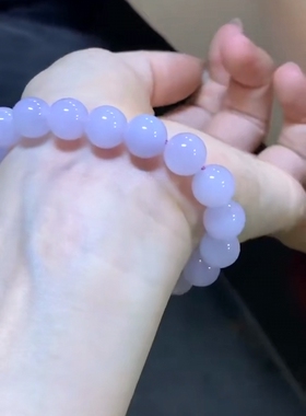 天然缅甸翡翠冰粉紫手串 珠卡10，冰胶  ，冰冰粉粉