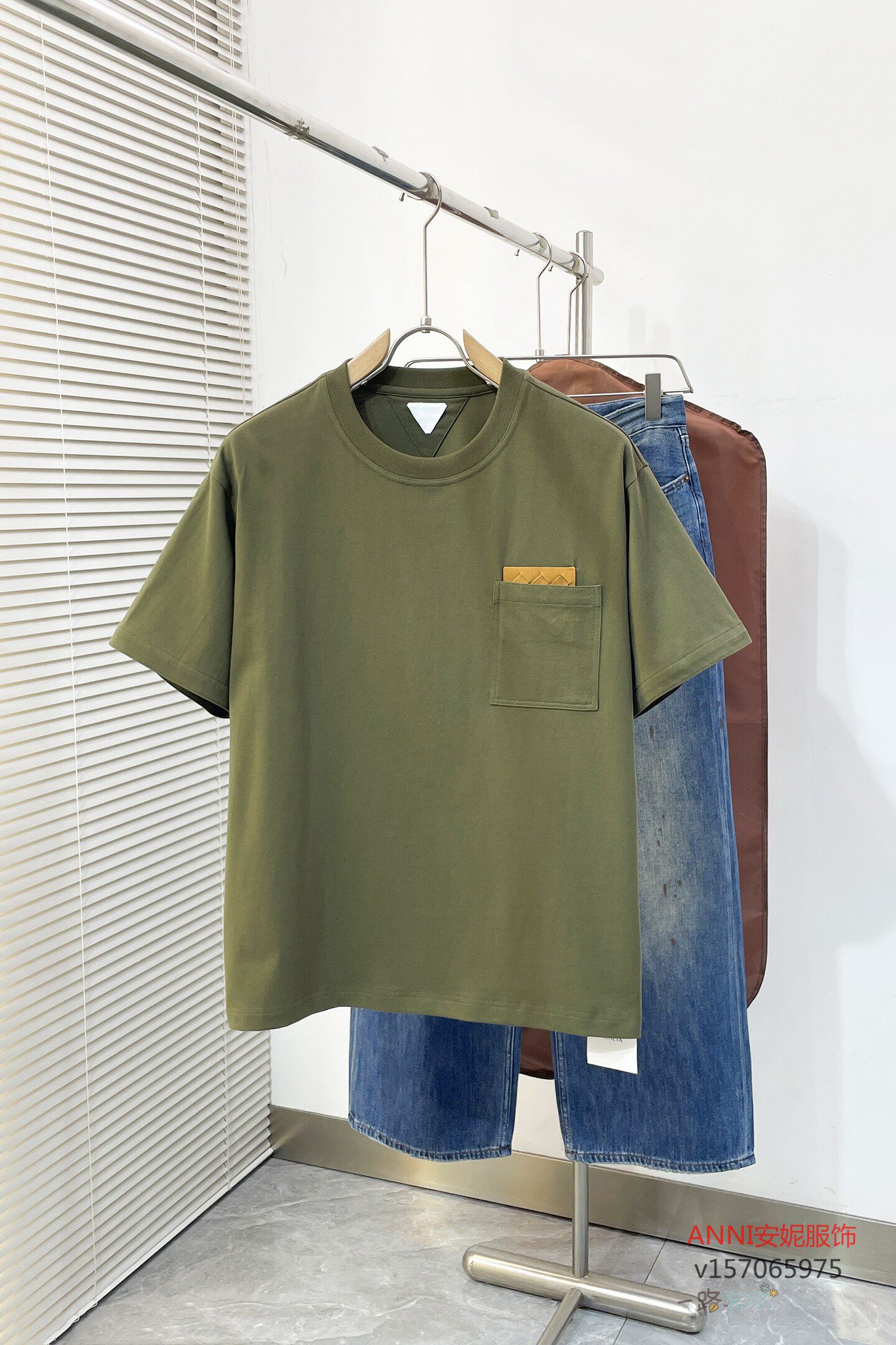 thumbnail for 2026 Summer Fashion Casual Crew Neck Short Sleeve T-Shirt Mercerized Cotton Fabric Leather Weave Stitching Slim and Versatile