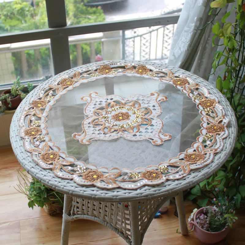 外贸原单韩式蕾丝手工防尘盖布