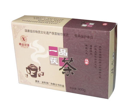 湖南黑茶 400克湘益新一品茯茶 升级版 安化黑茶 益阳金花茯砖