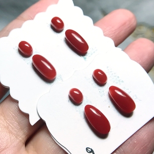 椭圆和水滴蛋面耳环耳钉耳坠裸石配石一套四颗 艾芽宝石