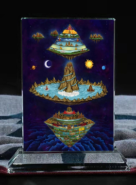 须弥山小诸天水晶摆台家里玄关桌面工艺品供奉摆件相片照片定制