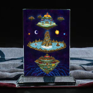 须弥山小诸天水晶摆台家里玄关桌面工艺品供奉摆件相片照片定制