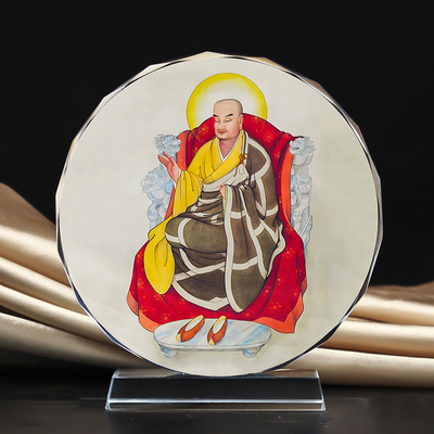 智顗智者大师天台宗四祖东土释迦神像水晶摆台家里供奉摆件定制