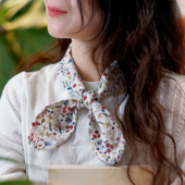 日系风格 穿搭小雏菊碎花小领巾丝巾系脖高级感多用途发带包包绑带