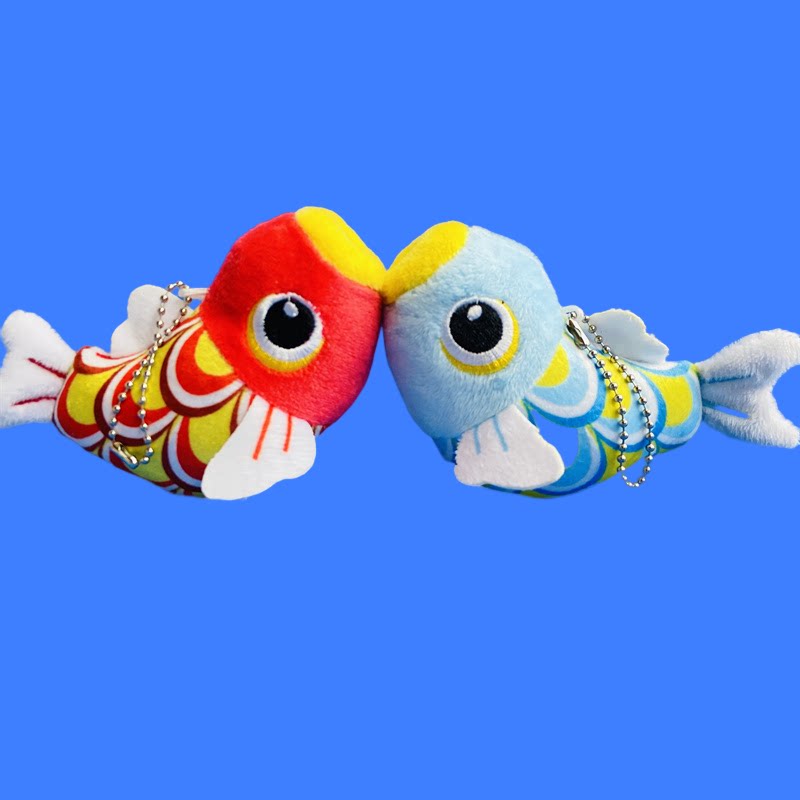 卡通吉祥物小金鱼挂件钥匙链迷你小号祈福鲤鱼发财鱼儿童书包挂饰