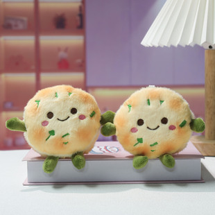 网红可爱萌上海美食葱油饼小笼包挂件毛绒玩具公仔包包挂饰钥匙扣