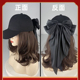 新款 帽子假发一体短卷发轻薄褶皱帽子女真丝透气逛街出游鸭舌帽