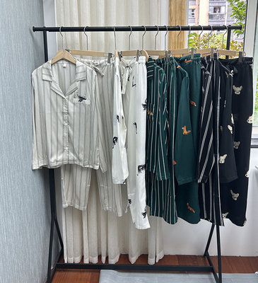 男女同款冰丝条纹睡衣