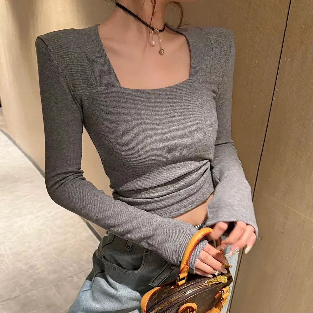 希睿莉莉莉安小店大方领上衣尚百搭显瘦修身长袖加厚打底衫女短款,女装/女士精品,大码内搭,淘宝优惠券,粉丝福利购,淘宝优惠卷