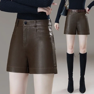 秋冬外穿女款 皮短裤 爆款 2025新款 洋气 秋缇轻奢时尚 配靴子时尚 女装