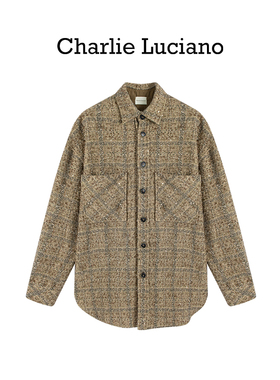 Charlie Luciano小香风单排扣宽松CL衬衫情侣秋季百搭休闲外套潮