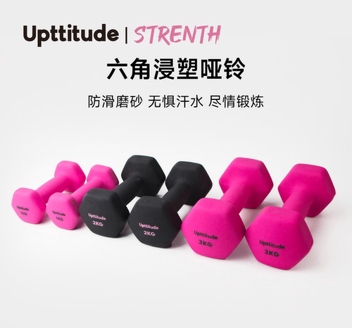 UPTTITUDE浸塑小哑铃铸铁